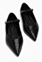Minya Black Pointed Toe Women's Ballerinas - 4