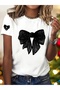 Artistic Bow Double Print Pattern T-Shirt - 2