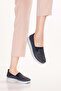 Genuine Leather Laser Perforated Comfortable Summer Shoes Ars.141 Navy Blue - 5