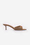 Women's Pointed Toe Strappy Classic Short Heeled Slippers Layer Camel Suede - 3
