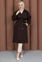 Slit Long Trench Coat Brown - 3