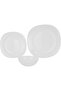 12 Piece Opalware Dinner Set- DC3463/ Includes Square Flat Plates and Bowls/Dishwasher-Safe, Freezer and Microwave Safe/Chip-Resistant and Food-Grade/White - 3