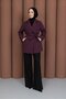 Short Windbreaker Belted Trench Coat Plum - 2