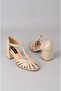 Seç 2626 genuine leather high heel shoe (heel height: 6.5 cm) beige patent - 6