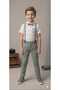 Boy's Shirt and Pants Set with Bow Tie and Suspender Combination (1 Size Prefered Larger Size) Ages 4-5-6-7 - 4