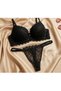 Women's Knitted Lace Detailed Supported Covered B Cup Women's Underwear Set - 3