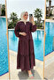 Women's Polka Dot Layered Hijab Dress (Unlined) - 6