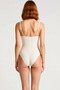 Women's Swimsuit One Piece V-Neck Textured Knitted Fabric Covered Without Underwire Strapless Sleeveless Regular Fit - 5