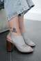 Kiki Women's Genuine Leather Heeled Shoes Silver - 3