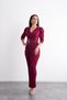Double-Breasted Collar, Short Sleeves, Belted and Front Slit Evening Dress, Stylish Dress - 8