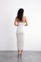 Strappy Collar, Sparkling, Brooch Detailed, Slit, Stylish Evening Dress