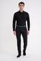 Comfort Fit 97% Flexible Cotton Polo Collar Long Sleeve Black T-Shirt Ts 921 - 2