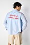 Oversize Shirt with Pocket and Embroidery Detail