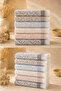 Soft Damask Fringed 6-Piece Cotton Towel Set |   Soft Textured Dowry Hand-Face Towel - 3