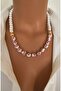 Natural Stone White Red Flower Ceramic Beads Summer Women's Necklace in Gift Box - 3