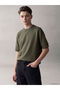 Green Crew Neck Boys' Thick Basic T-Shirt - 3