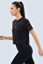 Women's Boxy Fit Crop Tee With Gold Foil Print - 4