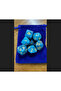 Dnd Epoxy Frp Dice Set 7-Piece Set Dnd Dice Dungeons and Dragons Tabletop Game Dice Turquoise Marble Patterned