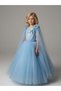 Girl's Princess Model Evening Dress with Sleeve Detail - 5