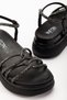 Zri̇n-1221 Premium Black Wedge Heel Women's Sandals - 5