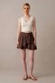 Short Skirt Women's Skirt with Shorts Mini Shirt Skirt with Side Zipper Brown Fabric with Back Skirt Appearance Tie-Up Look - 7