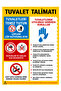 2 Pieces Wc Toilet Warning Sign 25X35 cm Pvc Warning Sign Door Wall - 2