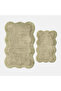 Sara 2-Piece Bath Mat Set 100% Cotton Light Green 40X60-60X90