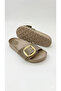 Women's Gold Single Buckle Anatomical Comfortable Stylish Soft Sole Slippers - 8
