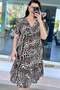 V-Neck Viscose Dress 6Y204 - 3