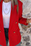 Red Sleeve Layered Gold Buttoned Blazer - 2
