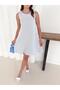Women's Crew Neck Thick Strap Waterway Fabric Summer Slim Vacation Casual Dress - 3