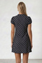Black V-Neck Sleeve Gathered Polka Dot Patterned Dress Alc-X15524 - 5