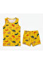 Boy's 95% Cotton Yellow Dinosaur Pattern Athlete Boxer Set - 2