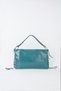 Women's Violet Turquoise Lace Detailed Lined Zipper Closure Baguette Hand and Shoulder Bag - 3