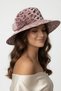 Gift Hat Powder Pink Chiffon Flower Detailed Straw Women's Fedora |   Wide-Brimmed Summer Model - 5