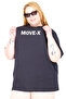 Mode XL Real Big Size Women's T-Shirt Bis Yaka Move-X U26114 Navy Blue - 3