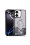 iPhone 16 Case Liquid Glitter Transparent Back Surface Hnzm Keto Silicone Cover - Silver - 2