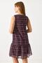 Women's Skirt Ruffled Lined Zero Sleeve Midi Dress Plum - 5