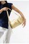 Women's Stylish Design Yellow Hand and Shoulder Bag with Pocket Detail - 2