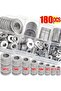 180pcs 180pcs Stainless Steel Washer Set, M2-M10 Size, Easy to Install, Durable Material, Ideal for