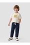 Boy's Printed T-Shirt and Navy Blue Pants 2-Piece Set - 3