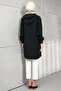 Black Hooded Tunic with Hidden Zipper - 5