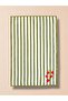 Set of 3 Embroidered Decorative Hand Towels – 100% Cotton, Striped Linen Texture (30X45 cm) - 3