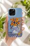 iPhone 13 Pro Compatible Launch Silicone Vase Patterned Shock Absorbing Case Blue