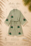 Cactus Patterned Hand Printed Muslin Kimono Beach Dress Oversize Pareo Kaftan 100% Cotton Women's Bathrobe - 6