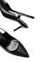 Women's Open Back Line Patterned Buckle Pointed Toe Thin Heeled Evening Dress Shoes 17330 - 7