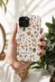 iPhone 15 Pro Max Compatible Launch Silicone Cleopatra Patterned Shock Absorbing Case White