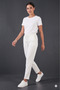 Women's Carrot Cut Ankle-Length Trousers with Rope Detail and Pockets, Elastic Waist, Fabric Pants, One Size, Order One Size Larger - 2