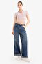 Fitted Polo Neck Striped Twill Camisole Short Sleeve T-Shirt E7907Ax25Sm - 2