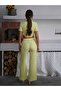 Women's Monro Drawstring Detailed Blouse and Pants Set - Bubble Fabric - 3